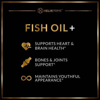 HELIX PRIME Fish Oil, Omega 3, EPA, DHA (Made in USA, 120 Softgels)