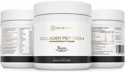 HELIX PRIME Collagen Peptides Powder (Made in USA, 1LB Jar )