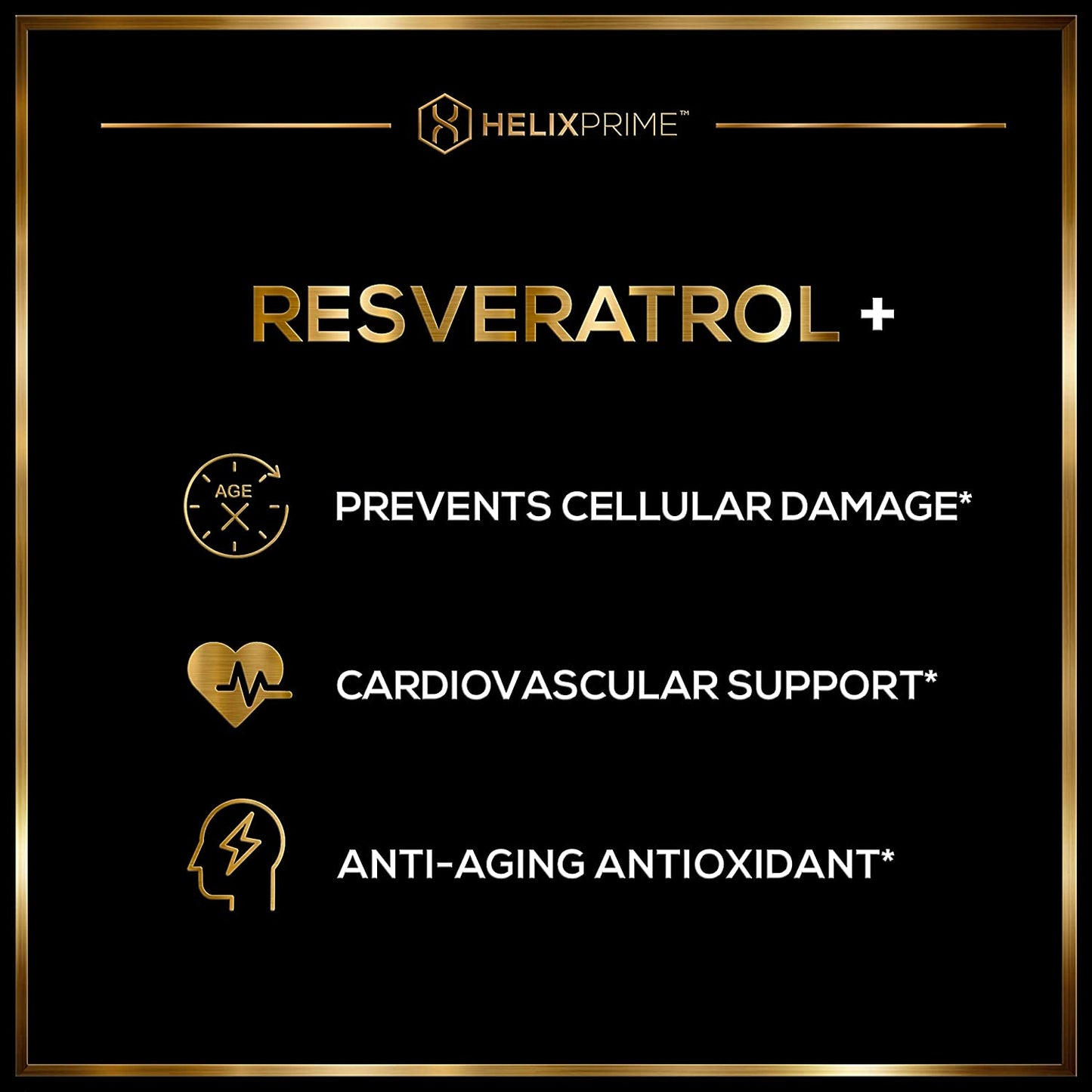 HELIX PRIME Resveratrol Promotes Anti Aging (Made in USA, 60 Capsules)